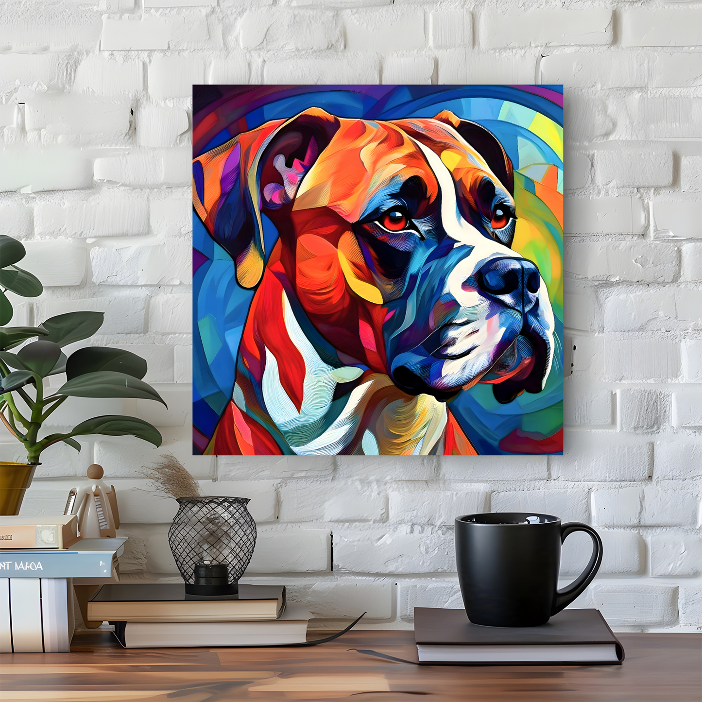 Boxer Dog, Printed On High Quality Canvas, Vivid Colours, Box Canvas, Unique Images, A Gift To Last A Lifetime...