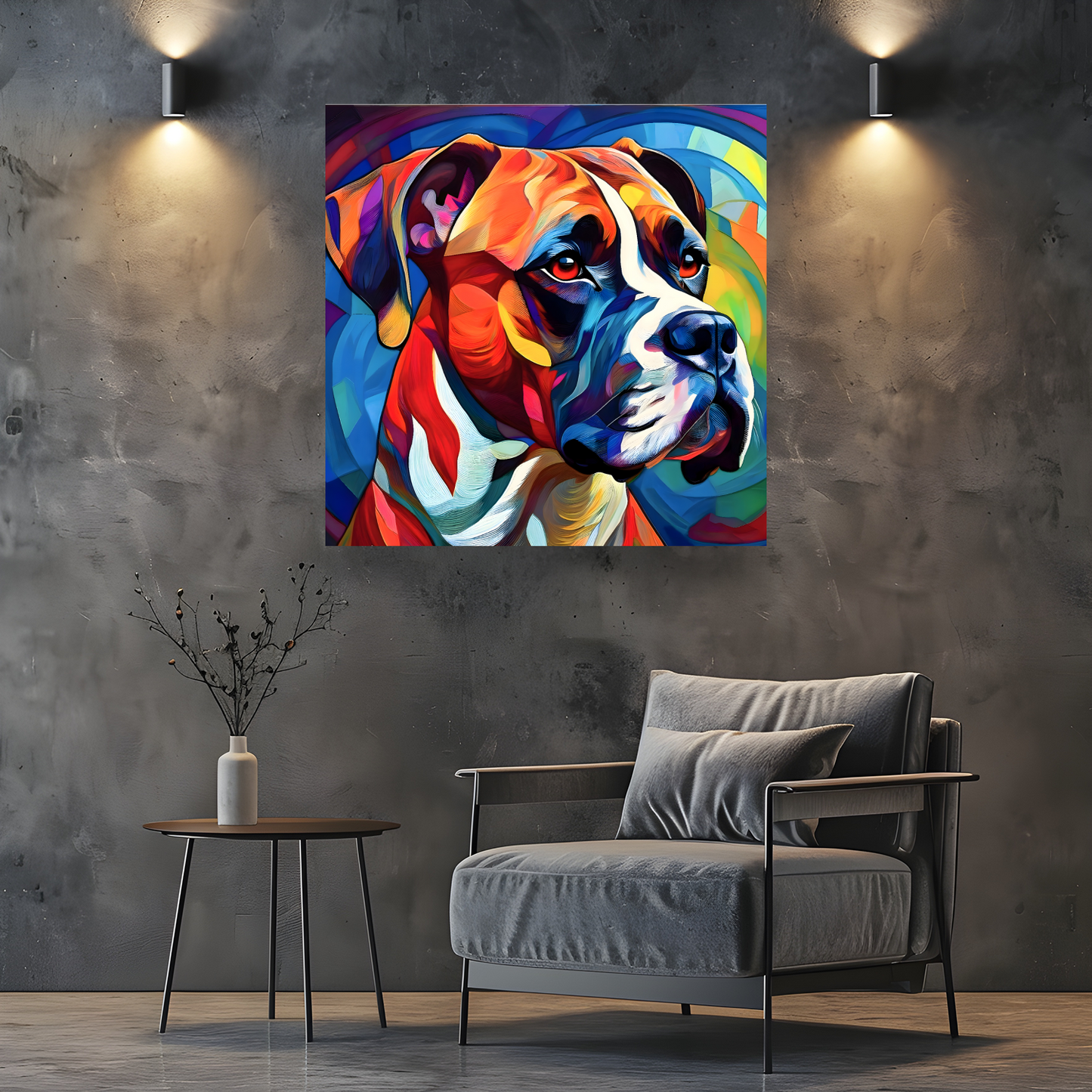 Boxer Dog, Printed On High Quality Canvas, Vivid Colours, Box Canvas, Unique Images, A Gift To Last A Lifetime...