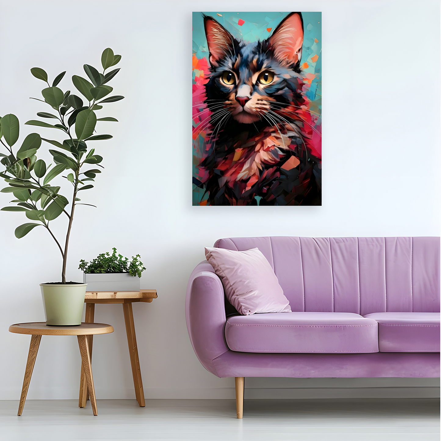 Tortoiseshell Cat, Printed On High Quality Canvas, Vivid Colours, Unique Images, A Gift To Last A Lifetime..