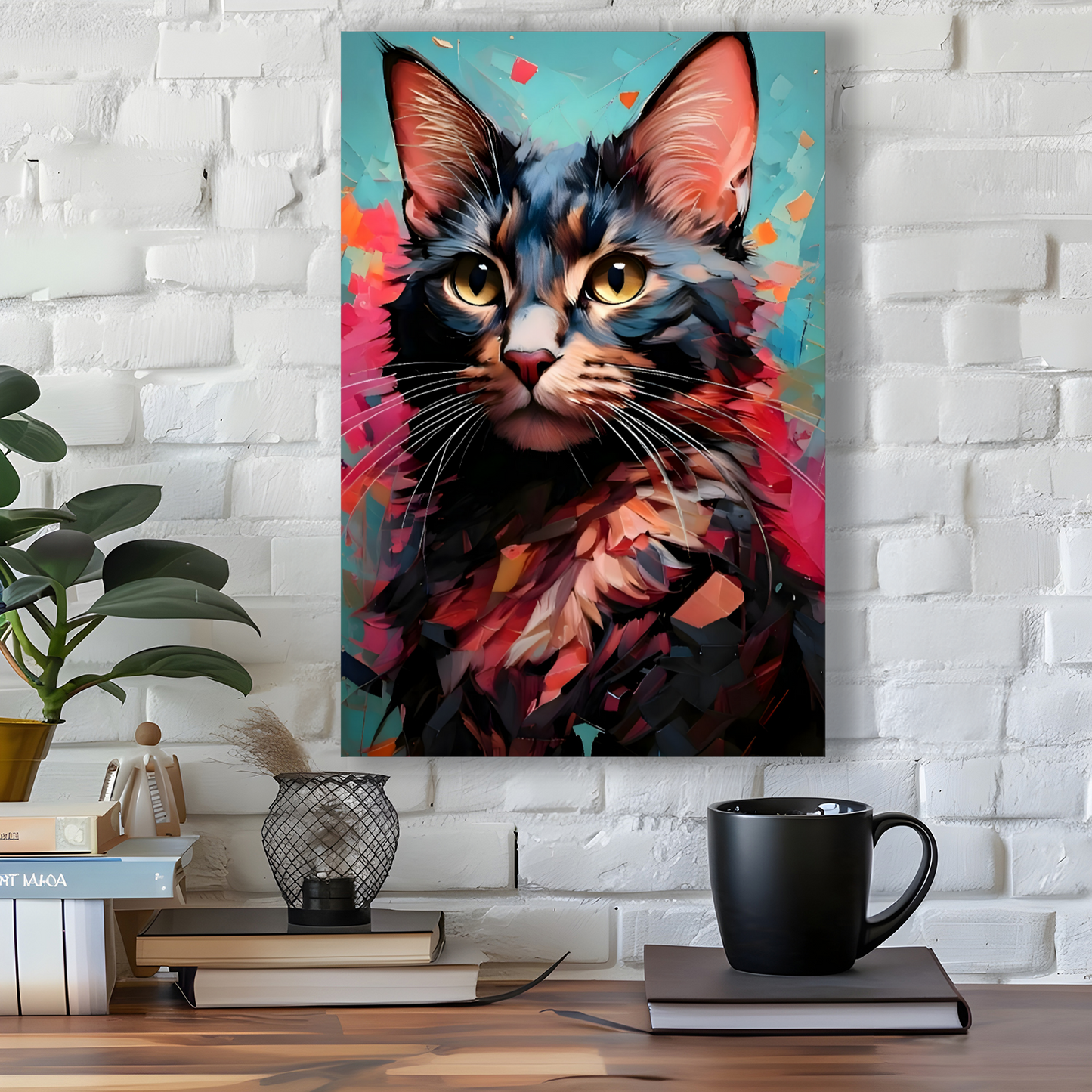 Tortoiseshell Cat, Printed On High Quality Canvas, Vivid Colours, Unique Images, A Gift To Last A Lifetime..