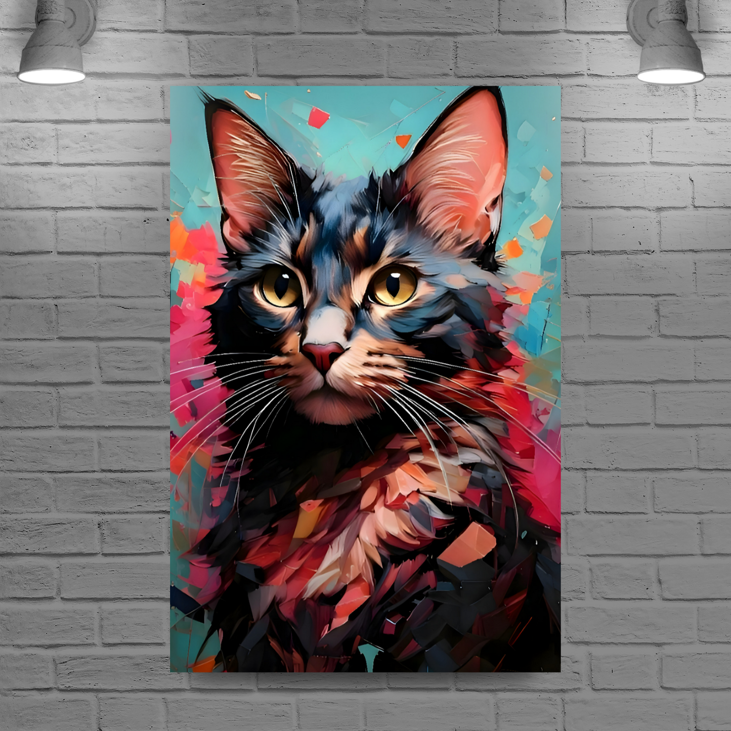 Tortoiseshell Cat, Printed On High Quality Canvas, Vivid Colours, Unique Images, A Gift To Last A Lifetime..