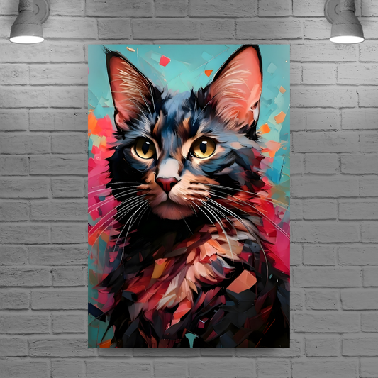 Tortoiseshell Cat, Printed On High Quality Canvas, Highly Detailed, Vibrant Colours, Unique Print, An Enduring Gift...