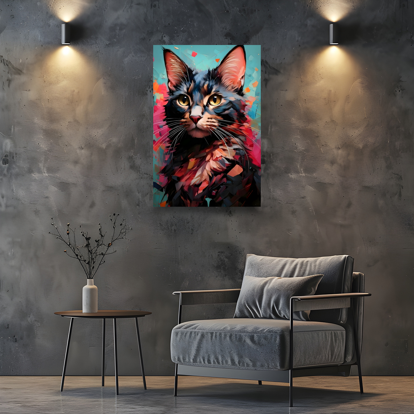 Tortoiseshell Cat, Printed On High Quality Canvas, Vivid Colours, Unique Images, A Gift To Last A Lifetime..