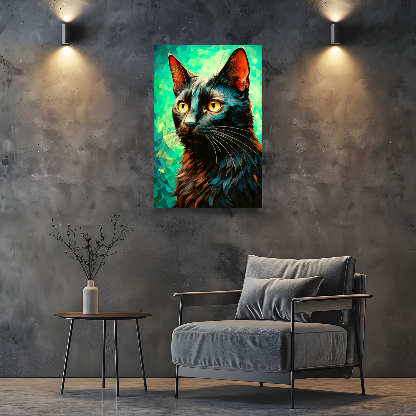 Black Cat 5, Printed On High Quality Canvas, Vivid Colours, Unique Images, A Gift To Last A Lifetime..