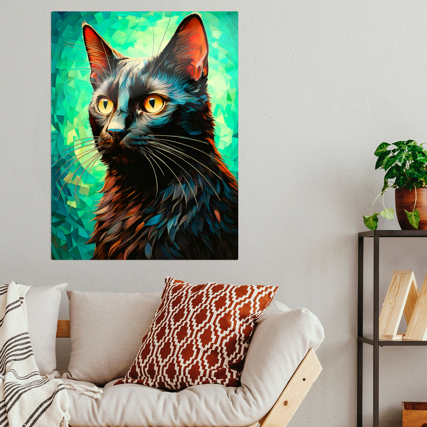 Cat A5, Printed On Gloss Aluminium To Enhance Colour And Detail, A Unique Gift That Will Lasts Forever...