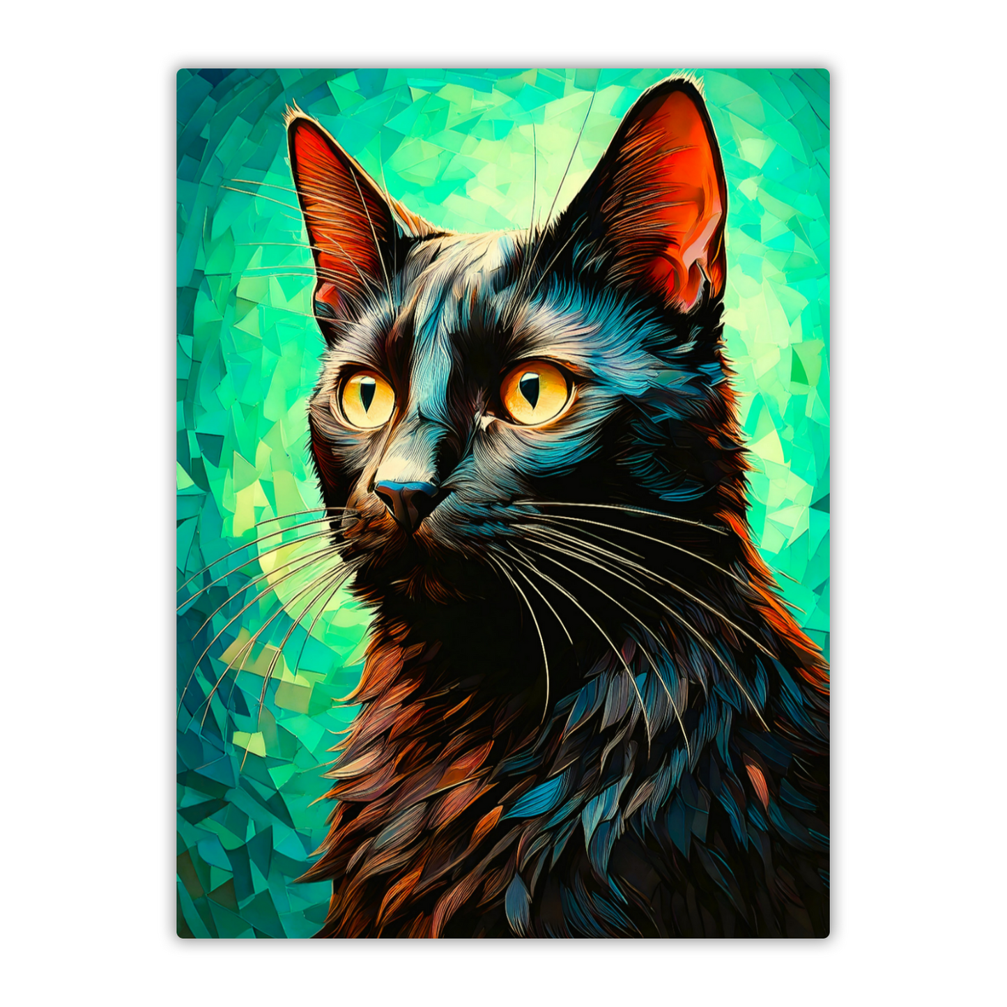 Cat A5, Printed On Gloss Aluminium To Enhance Colour And Detail, A Unique Gift That Will Lasts Forever...