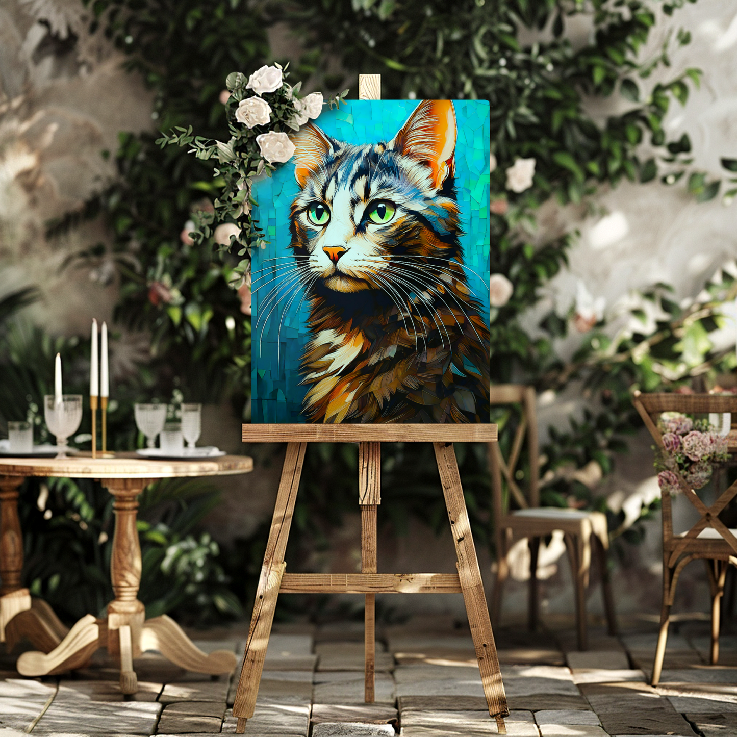 Cat A6, Printed On High Quality Canvas, Vivid Colours, Unique Images, A Gift To Last A Lifetime..
