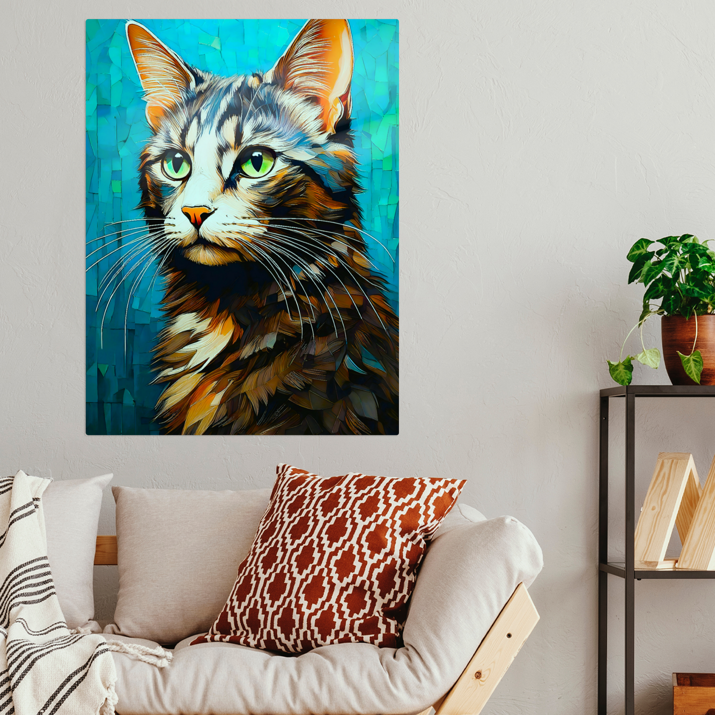 Cat A6, Printed On High Quality Canvas, Vivid Colours, Unique Images, A Gift To Last A Lifetime..