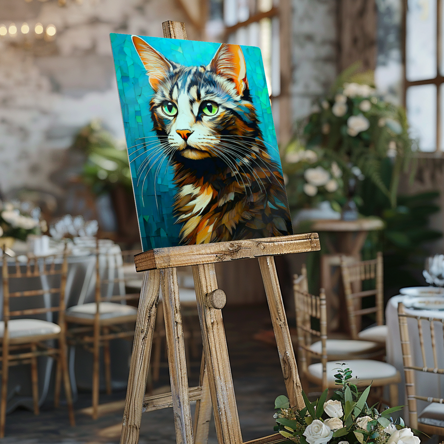 Cat A6, Printed On High Quality Canvas, Vivid Colours, Unique Images, A Gift To Last A Lifetime..