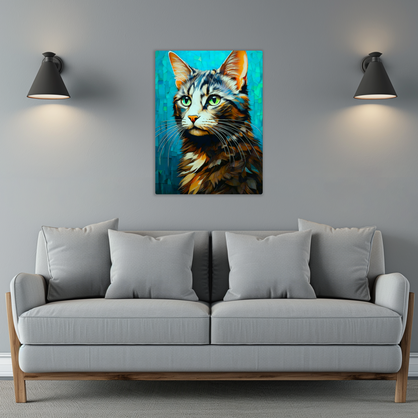 Cat A6, Printed On High Quality Canvas, Vivid Colours, Unique Images, A Gift To Last A Lifetime..