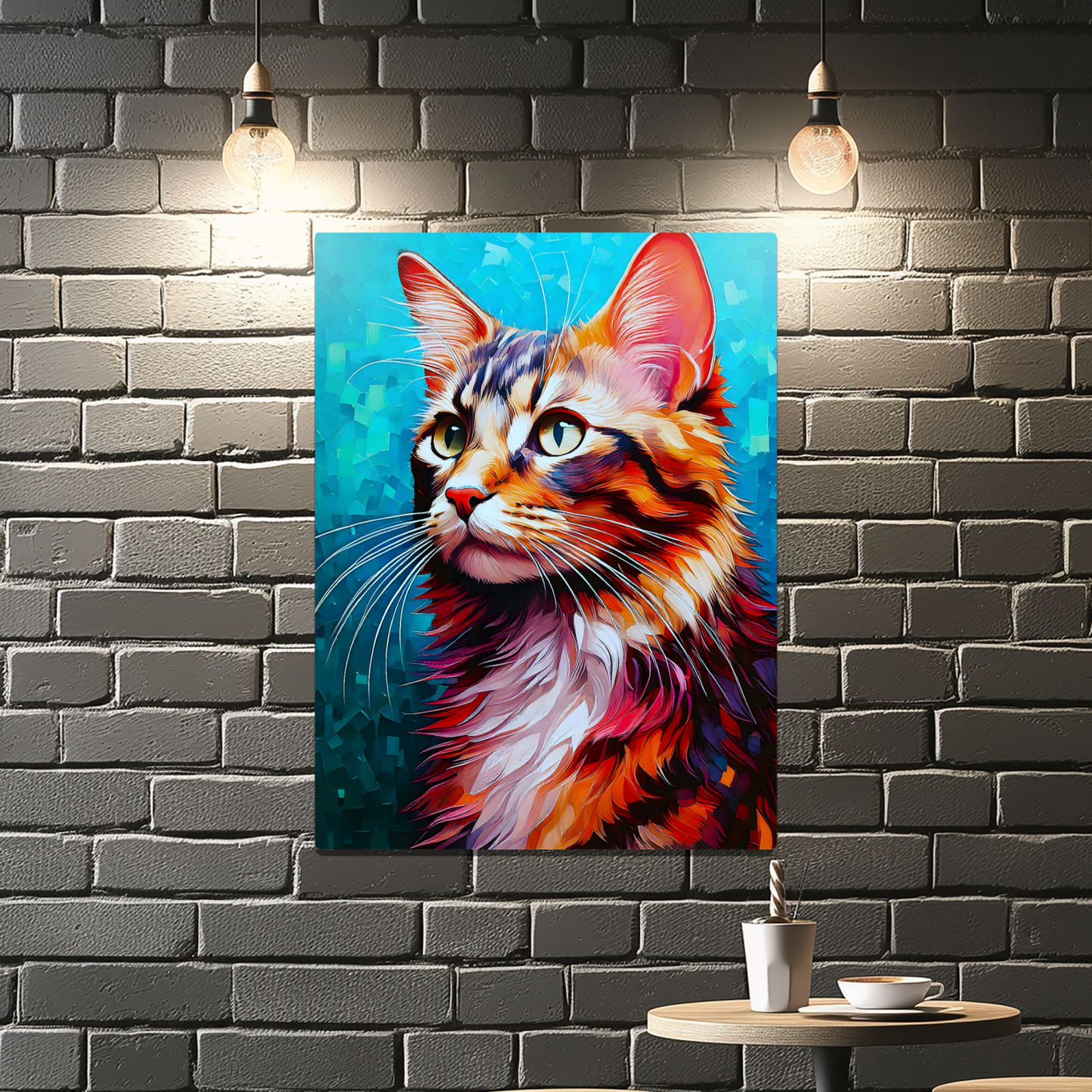 Cat A8, Printed On Gloss Aluminium To Enhance Colour And Detail, A Unique Gift That Will Lasts Forever...