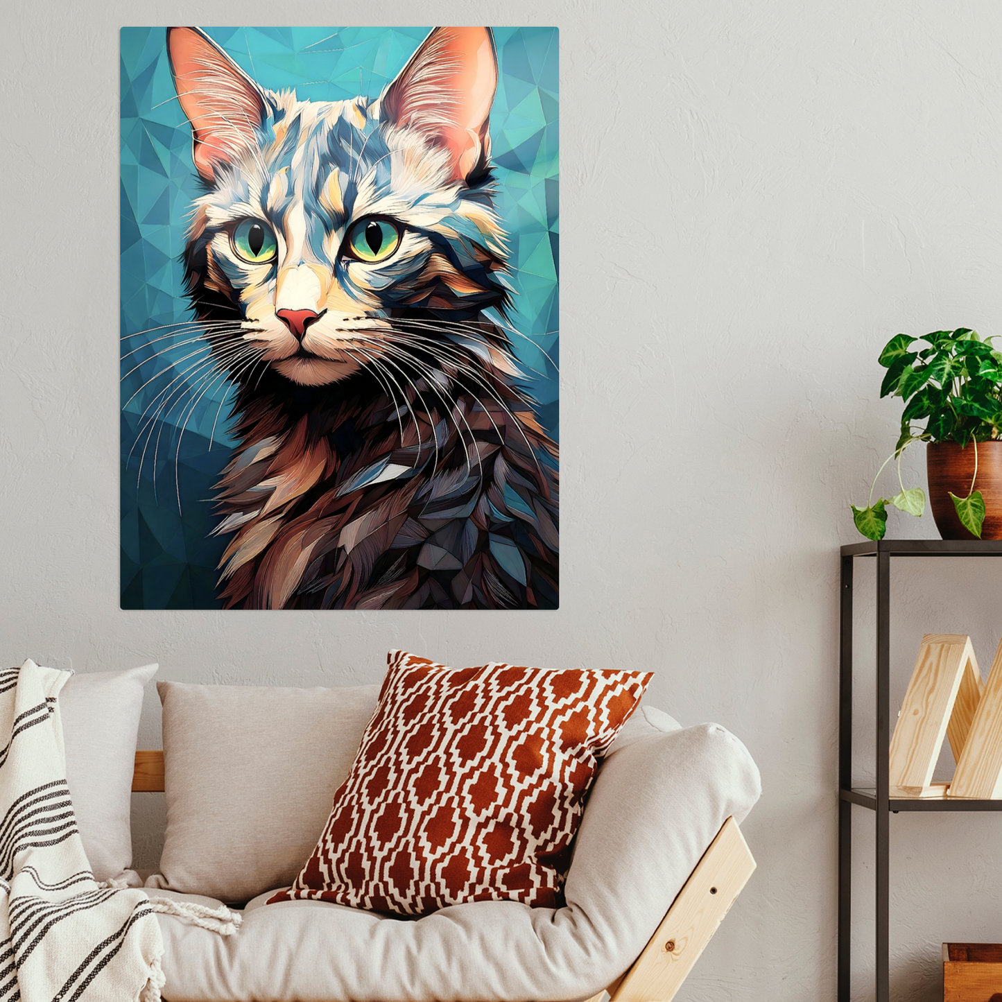 Cat A12, Printed On Gloss Aluminium To Enhance Colour And Detail, A Unique Gift That Will Lasts Forever...
