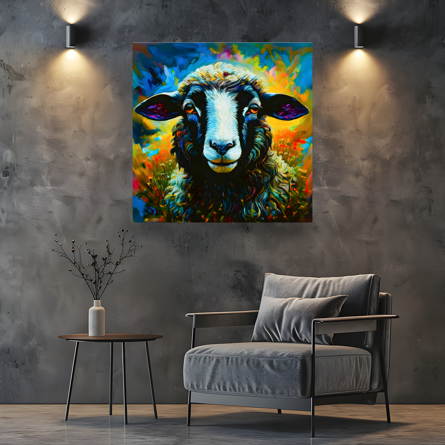 Dolly, The Sheep, Printed On High Quality Canvas, Colourful Print, Unique Images, A Gift To Last A Lifetime...