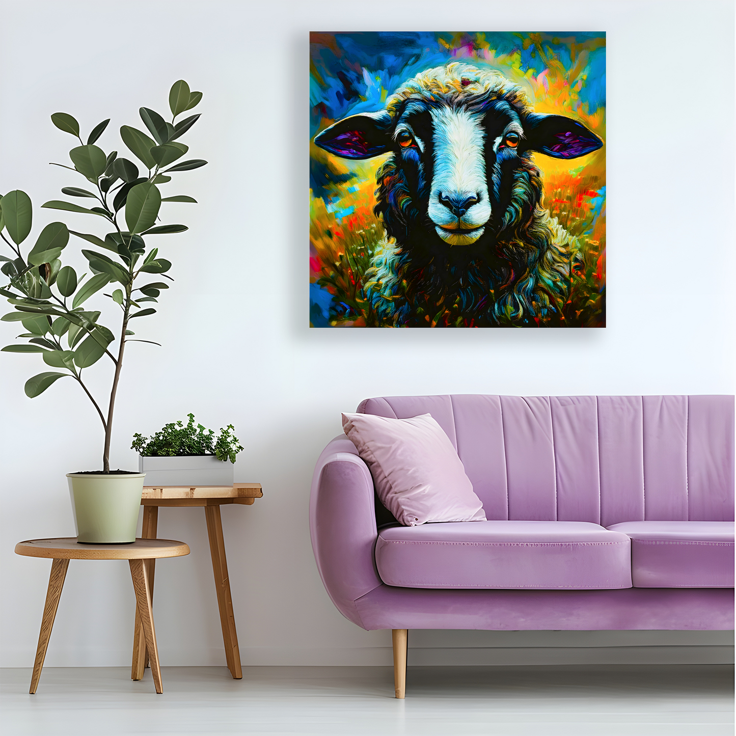 Dolly, The Sheep, Printed On High Quality Canvas, Colourful Print, Unique Images, A Gift To Last A Lifetime...