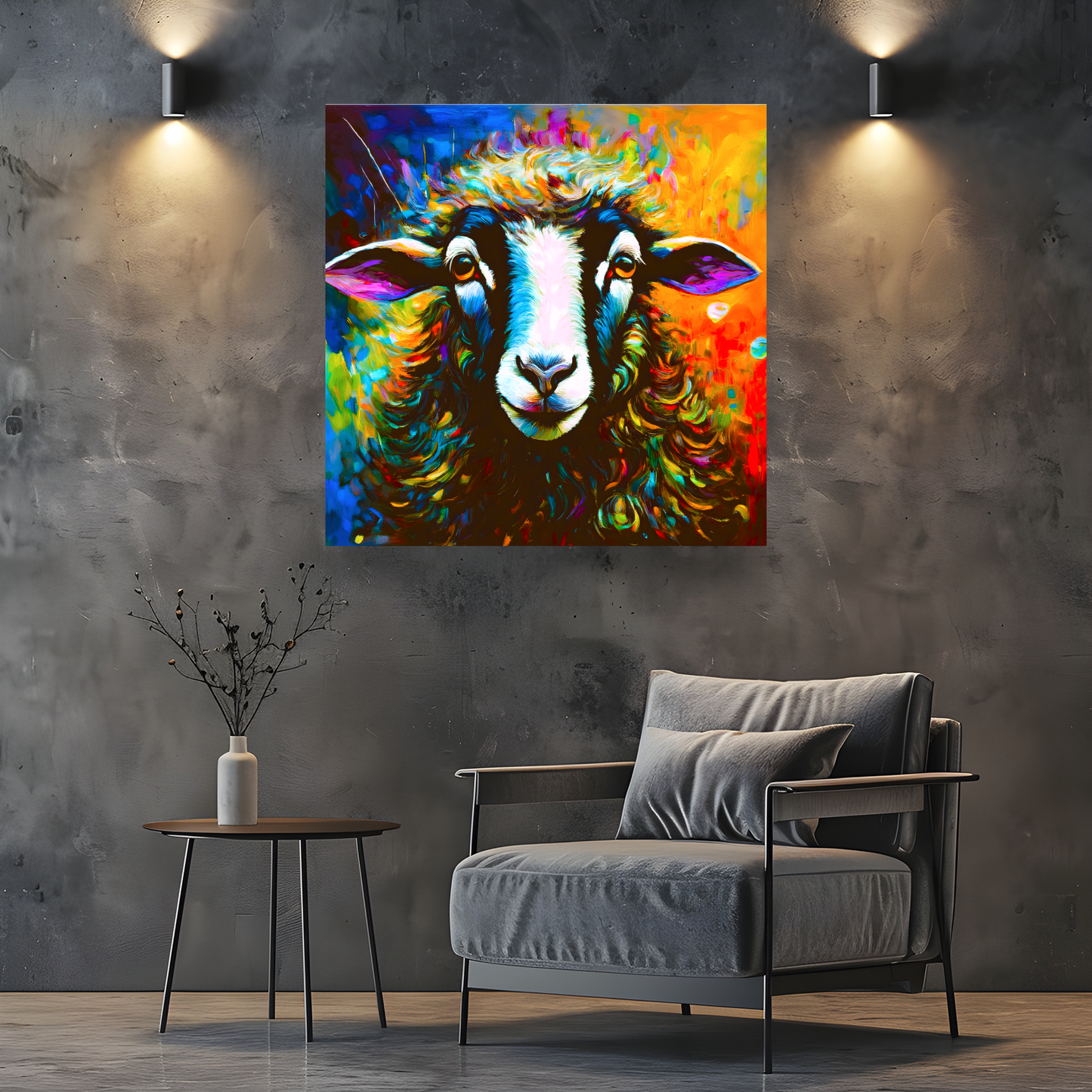 Holly, The Sheep, Printed On High Quality Canvas, Colourful Print, Unique Images, A Gift To Last A Lifetime...