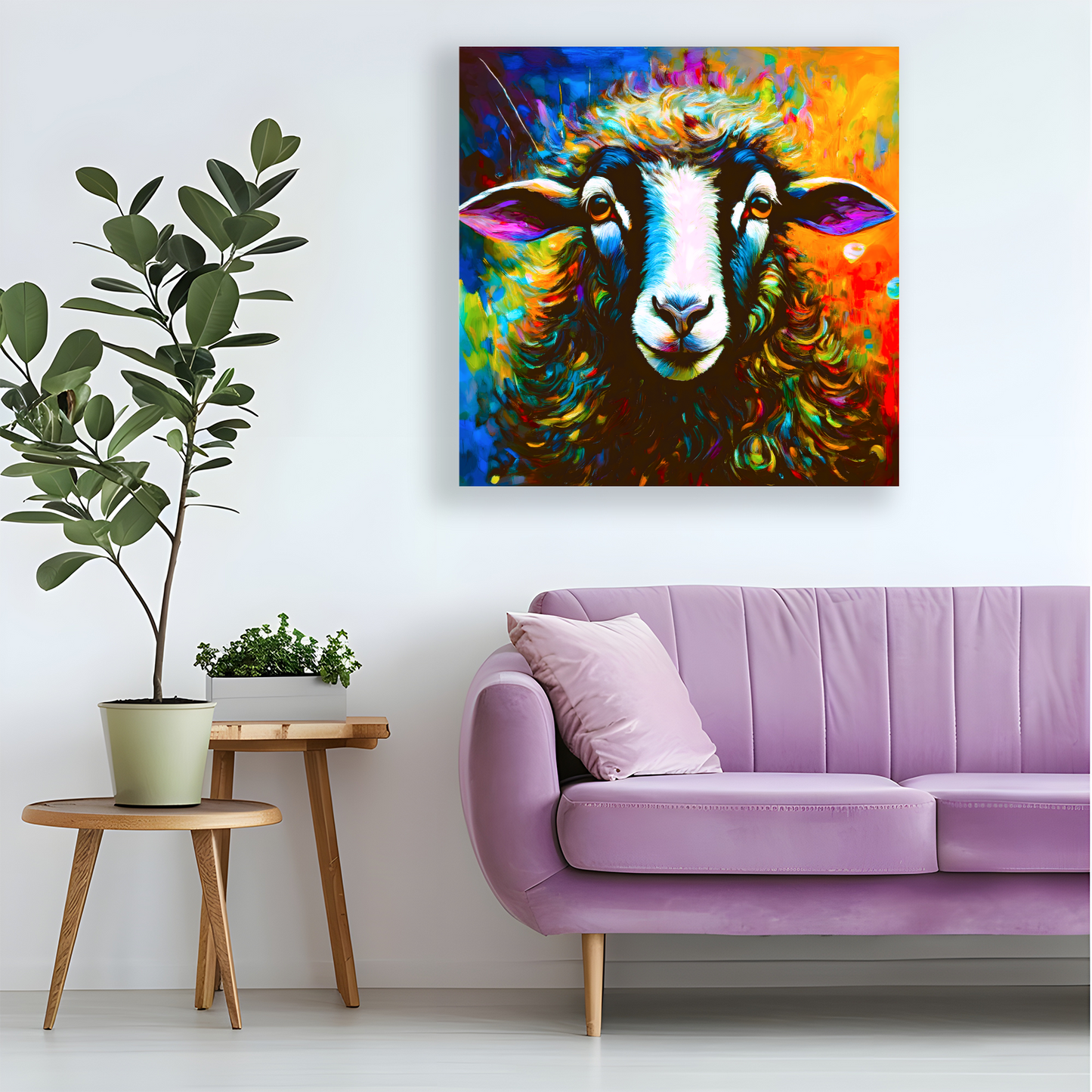 Holly, The Sheep, Printed On High Quality Canvas, Colourful Print, Unique Images, A Gift To Last A Lifetime...