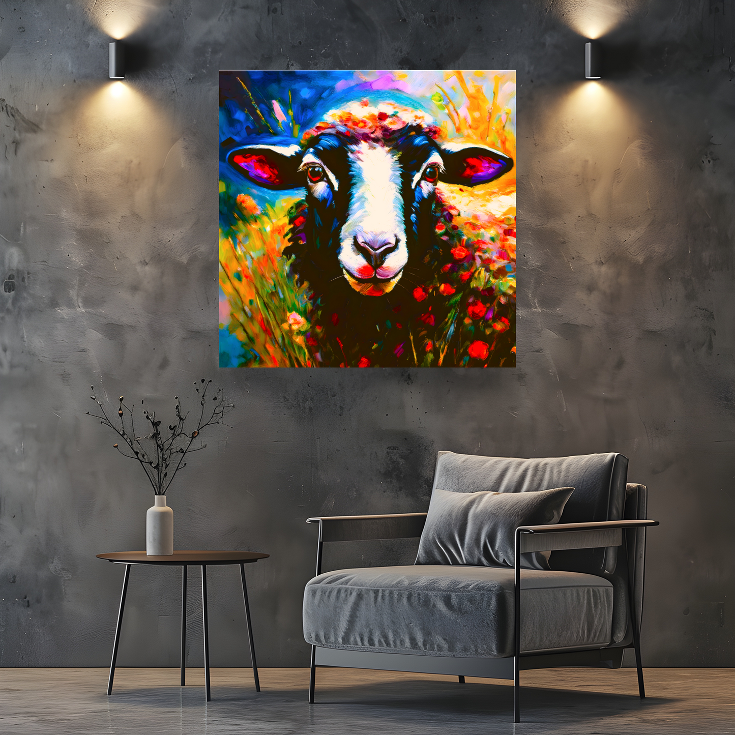 Larry, The Sheep, Printed On High Quality Canvas, Colourful Print, Unique Images, A Gift To Last A Lifetime..