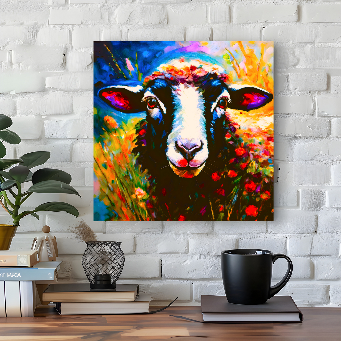 Larry, The Sheep, Printed On High Quality Canvas, Colourful Print, Unique Images, A Gift To Last A Lifetime..