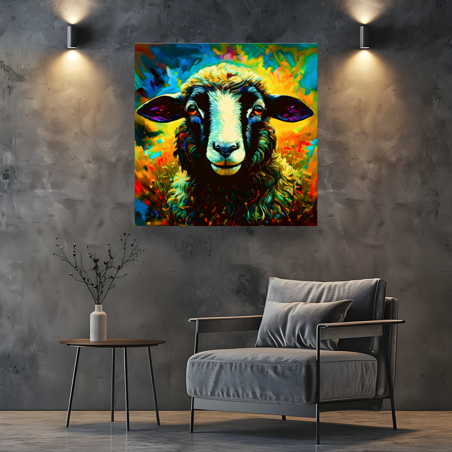 Harry The Sheep, Printed On High Quality Canvas, Colourful Print, Unique Images, A Gift To Last A Lifetime...