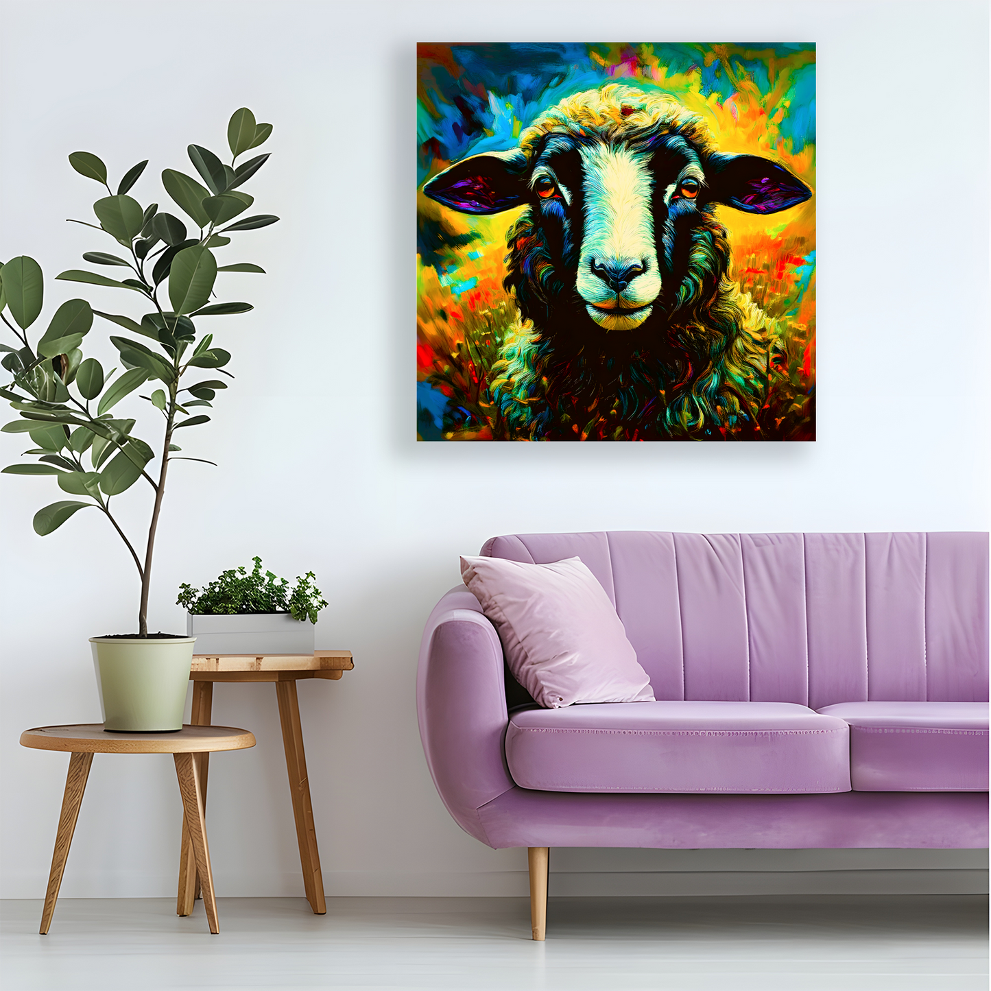Harry The Sheep, Printed On High Quality Canvas, Colourful Print, Unique Images, A Gift To Last A Lifetime...