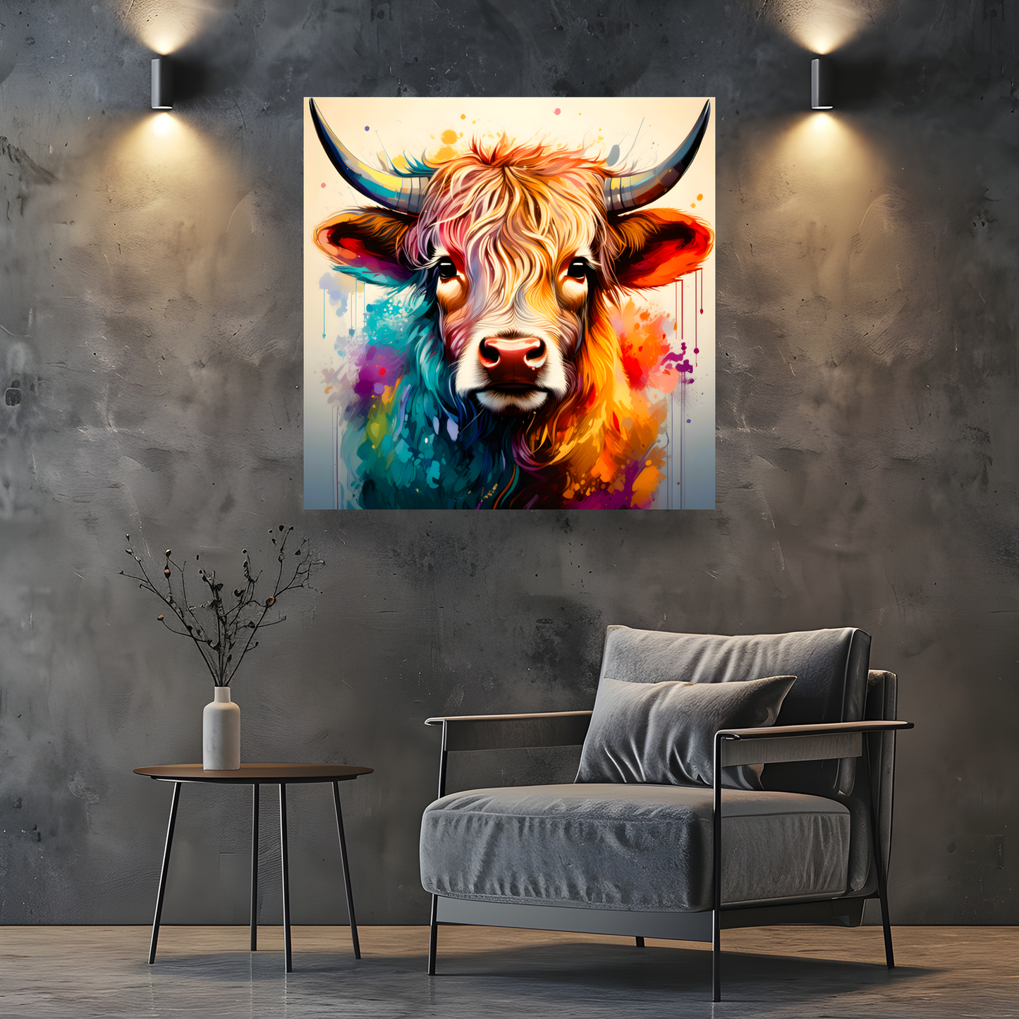 Highland Cows HC3, Printed On High Quality Canvas, Vivid Colours, Unique Images, A Gift To Last A Lifetime...