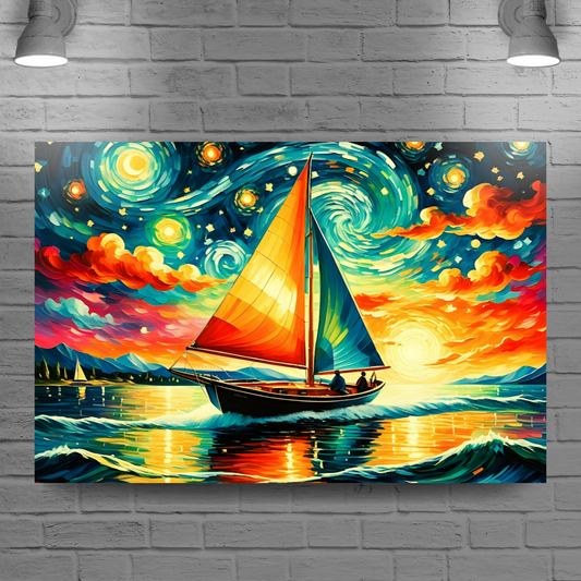 Sailboat 3, Printed On High Quality Canvas, Vivid Colours, Box Canvas, Unique Images, A Lasting Gift...