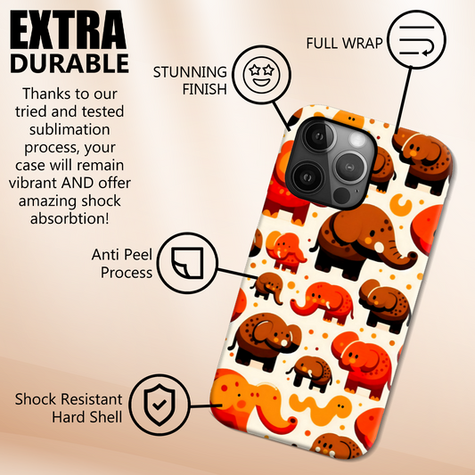 Elephant Print 1, Slim Phone Case, Full Wrap Technology, Crafted From Premium Polycarbonate, Unique Image...
