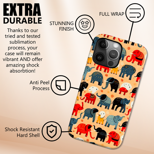 Elephant Print 2, Slim Phone Case, Full Wrap Technology, Crafted From Premium Polycarbonate, Unique Image...