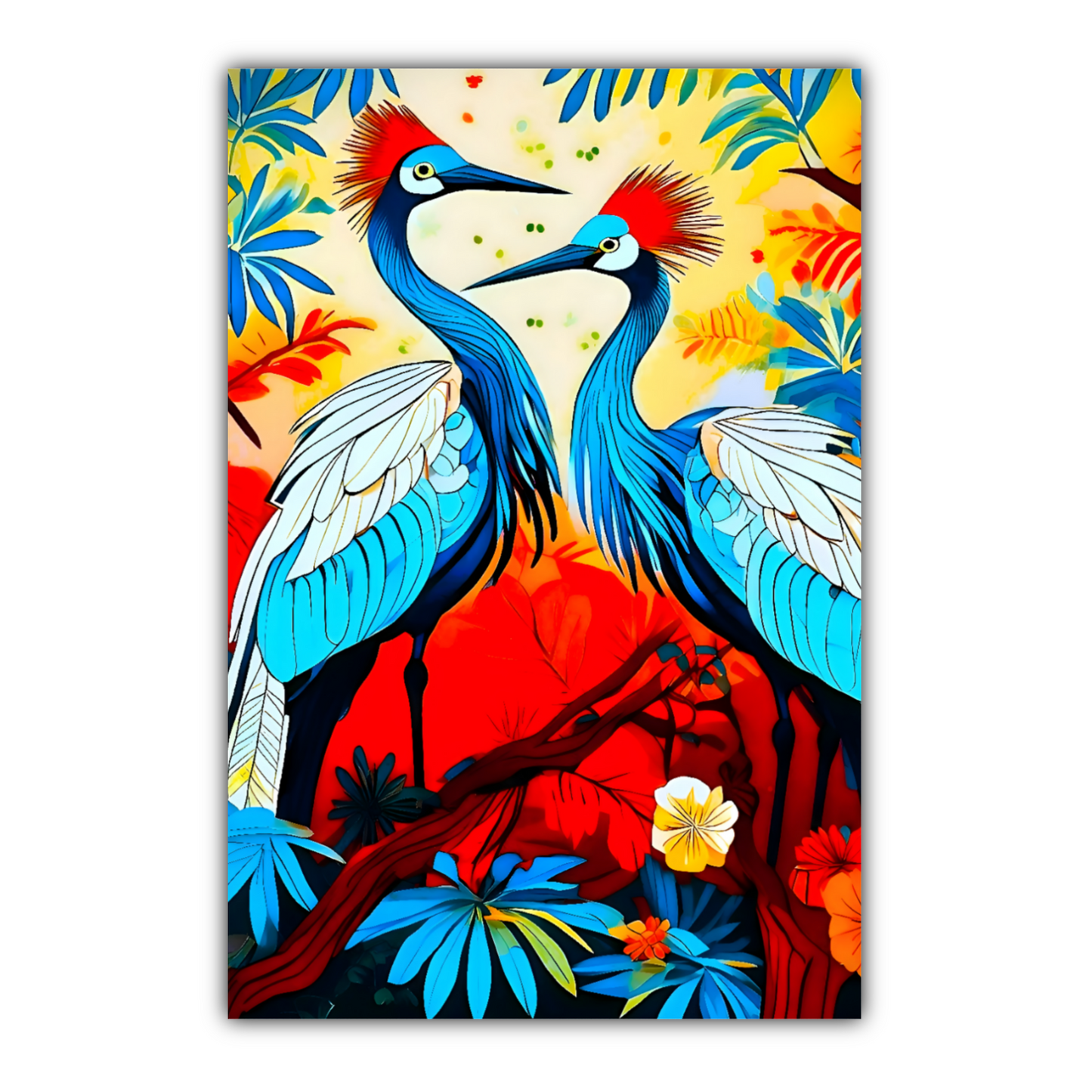 Cranes 1, Printed On High Quality Canvas, Great Gift Idea, Highly Detailed, Unique Print, An Enduring Gift...