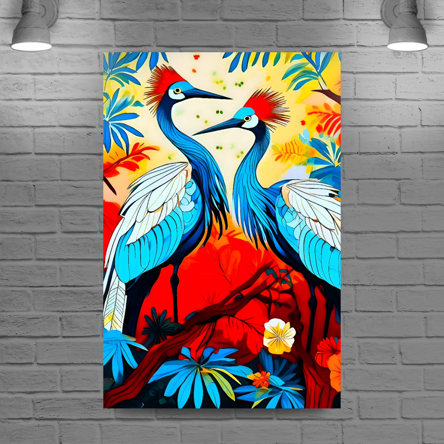 Cranes 1, Printed On High Quality Canvas, Great Gift Idea, Highly Detailed, Unique Print, An Enduring Gift...