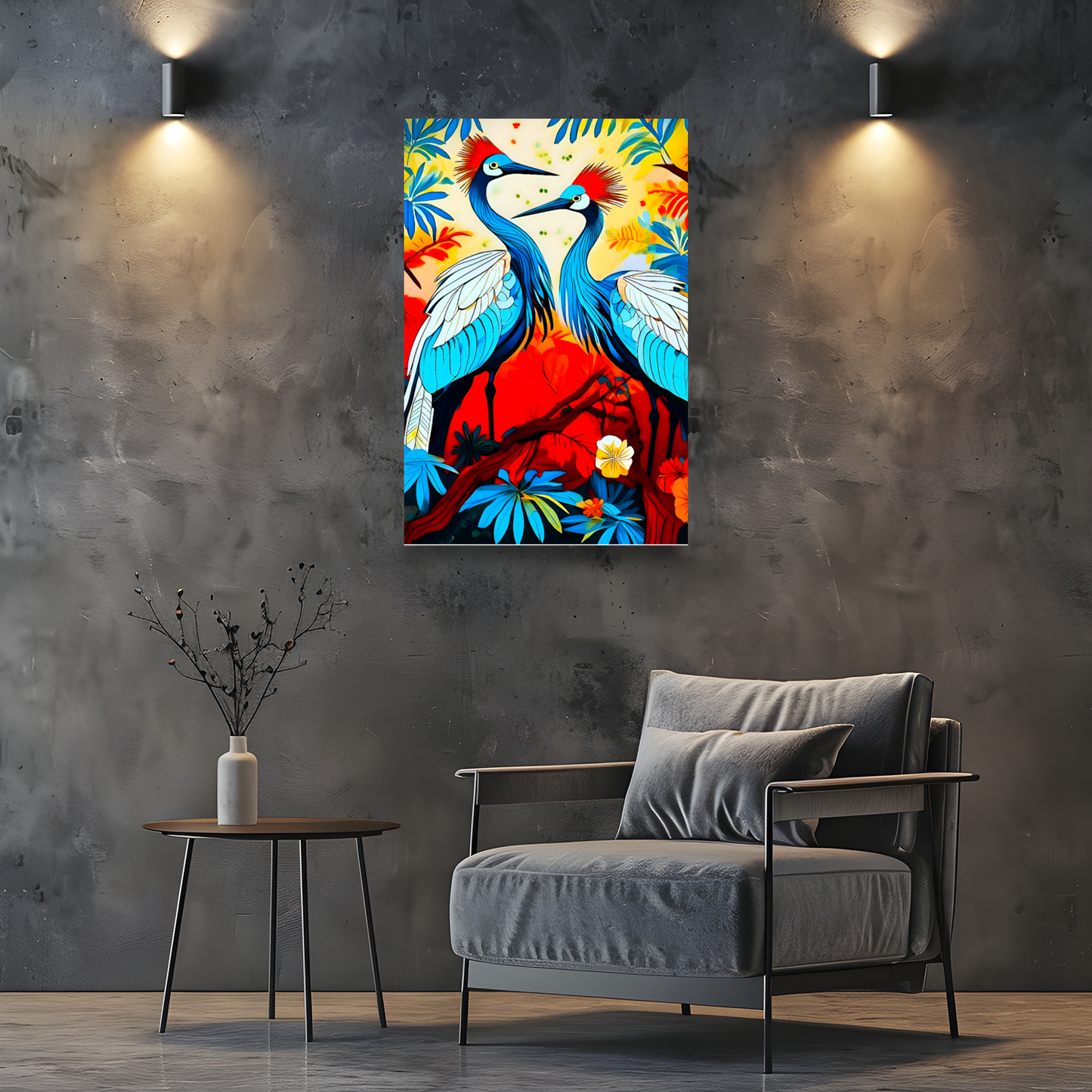 Cranes 1, Printed On High Quality Canvas, Great Gift Idea, Highly Detailed, Unique Print, An Enduring Gift...