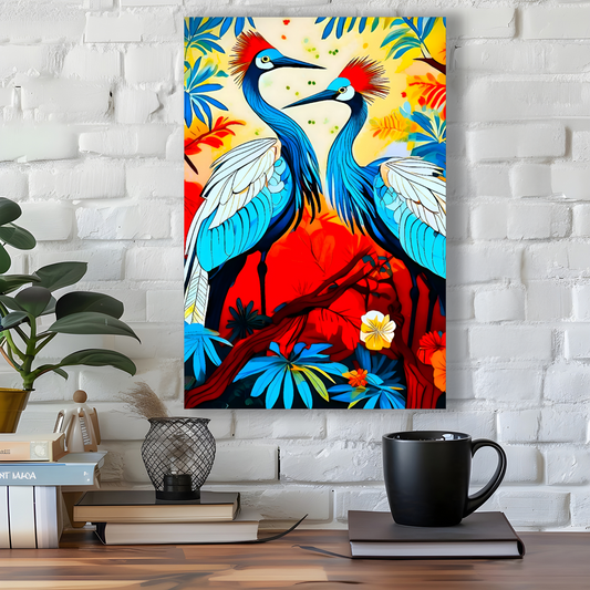 Cranes 1, Printed On High Quality Canvas, Great Gift Idea, Highly Detailed, Unique Print, An Enduring Gift...