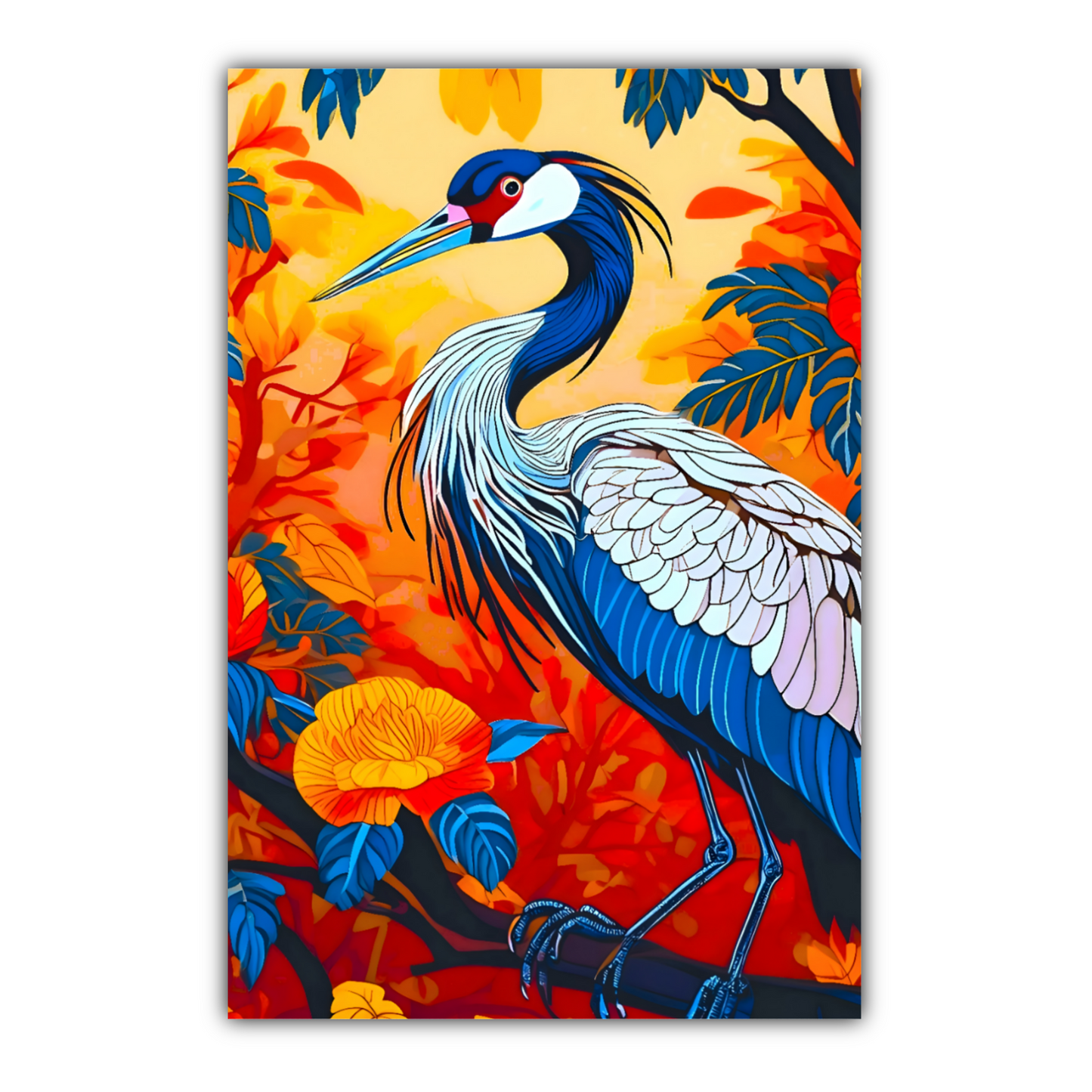 Crane 2, Printed On High Quality Canvas, Great Gift Idea, Highly Detailed, Unique Print, An Enduring Gift...