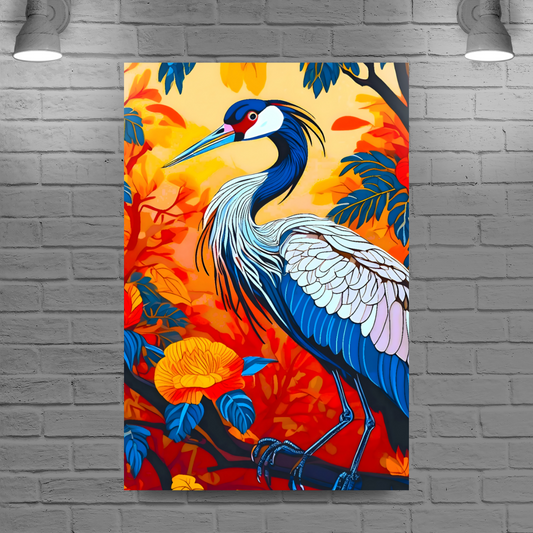 Crane 2, Printed On High Quality Canvas, Great Gift Idea, Highly Detailed, Unique Print, An Enduring Gift...