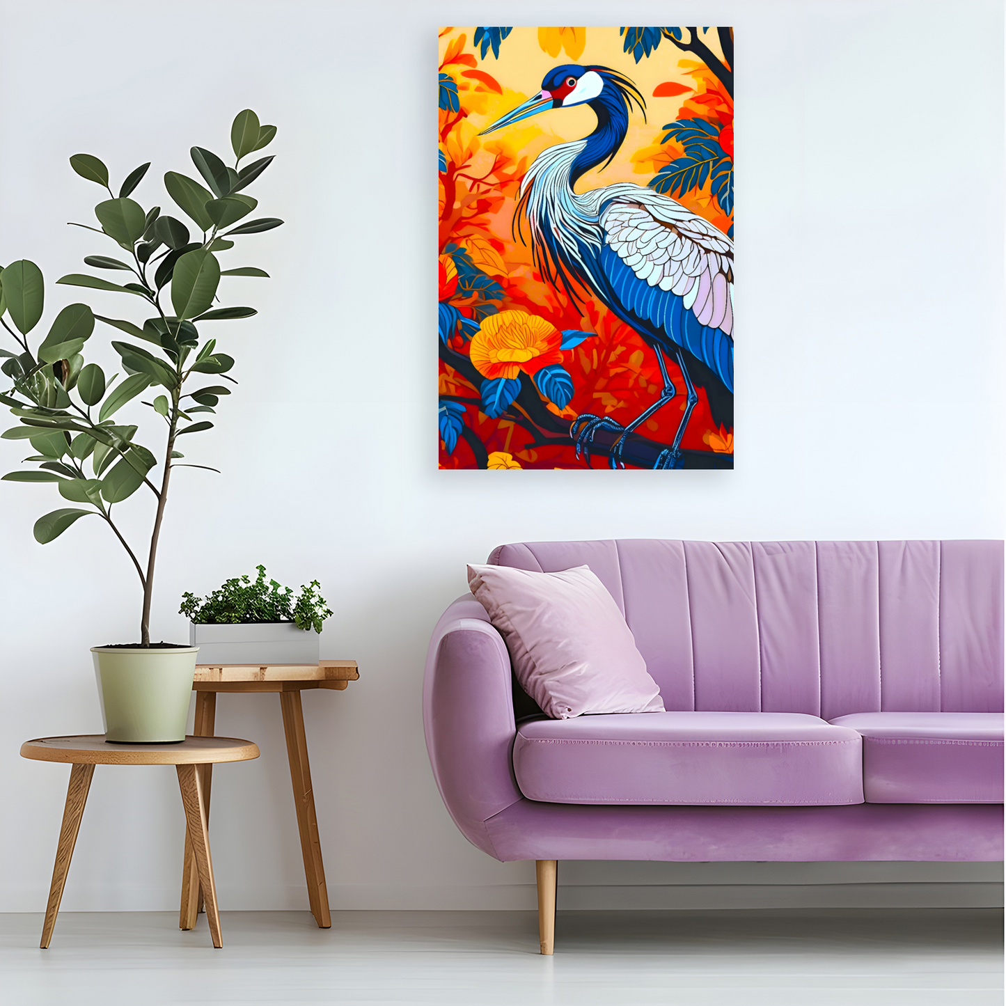 Crane 2, Printed On High Quality Canvas, Great Gift Idea, Highly Detailed, Unique Print, An Enduring Gift...