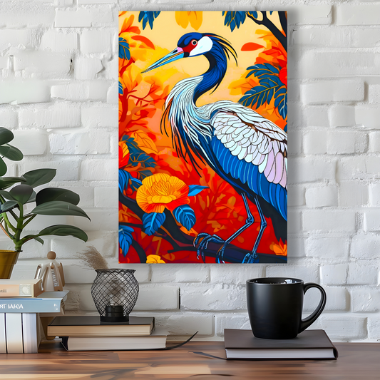 Crane 2, Printed On High Quality Canvas, Great Gift Idea, Highly Detailed, Unique Print, An Enduring Gift...