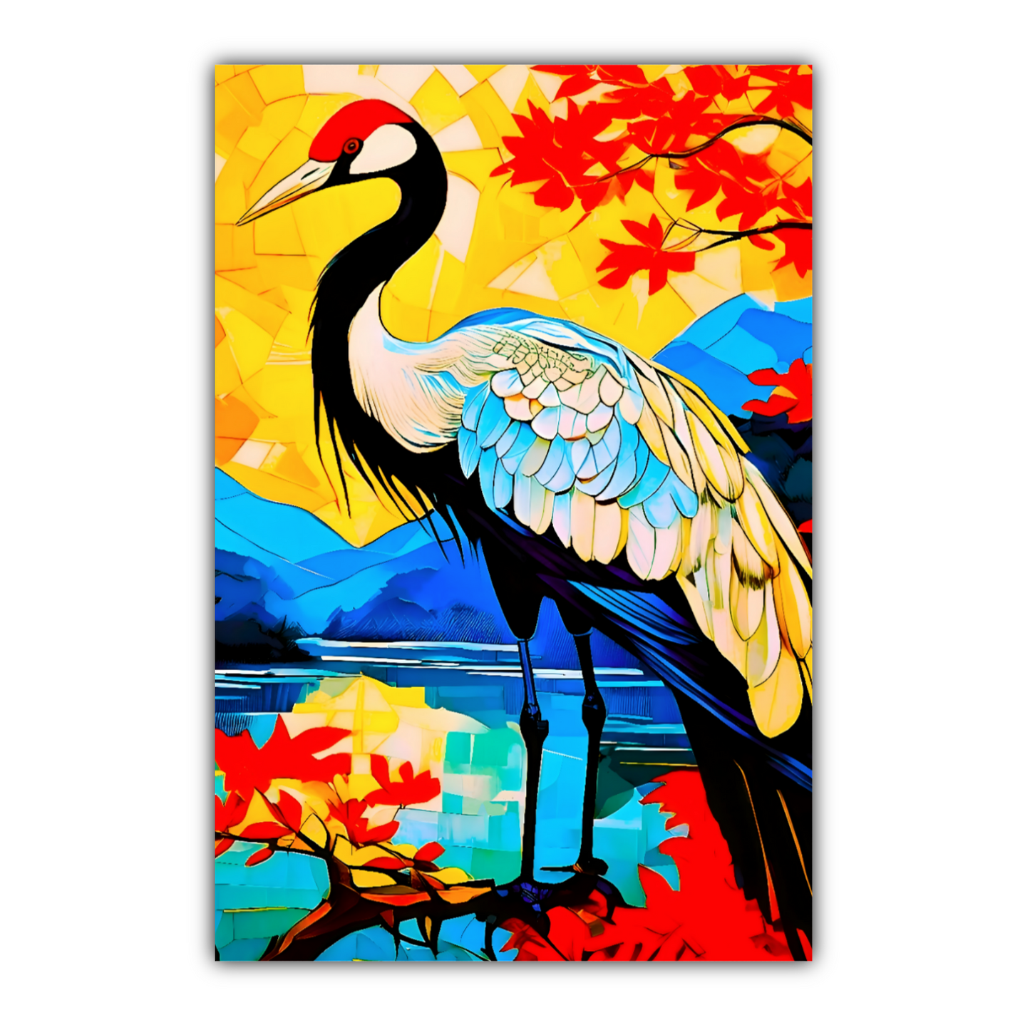 Crane 3, Printed On High Quality Canvas, Great Gift Idea, Vibrant Colours, Unique Print, An Enduring Gift...