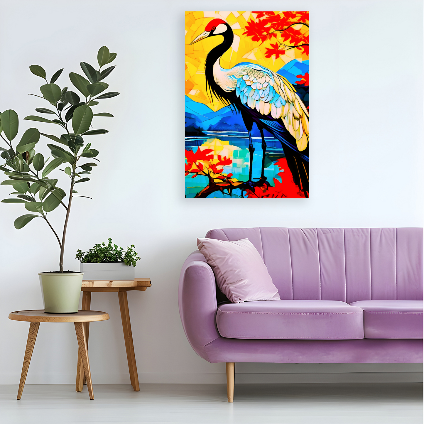 Crane 3, Printed On High Quality Canvas, Great Gift Idea, Vibrant Colours, Unique Print, An Enduring Gift...