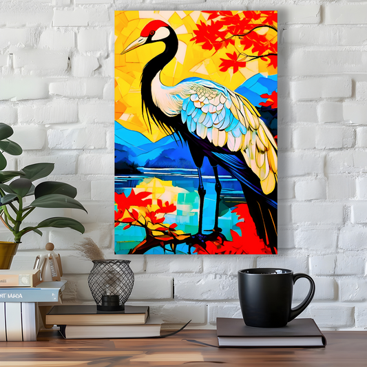 Crane 3, Printed On High Quality Canvas, Great Gift Idea, Vibrant Colours, Unique Print, An Enduring Gift...