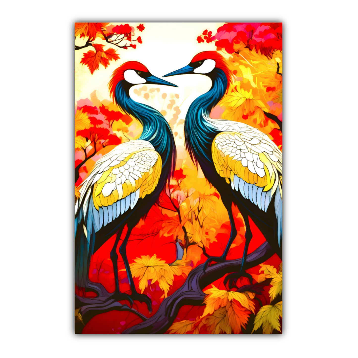 Cranes 4, Printed On High Quality Canvas, Great Gift Idea, Vibrant Colours, Unique Print, An Enduring Gift...