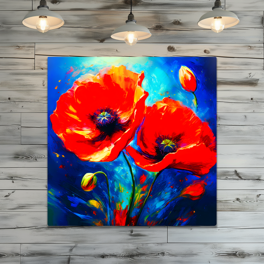 Red Poppy 1, Printed on glossy aluminium to enhance colour and detail, A great gift idea that will endure a lifetime...