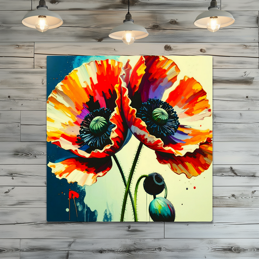 Red Poppy RP1,  Printed on gloss aluminium to enhance colour and detail, unique print, an enduring gift...