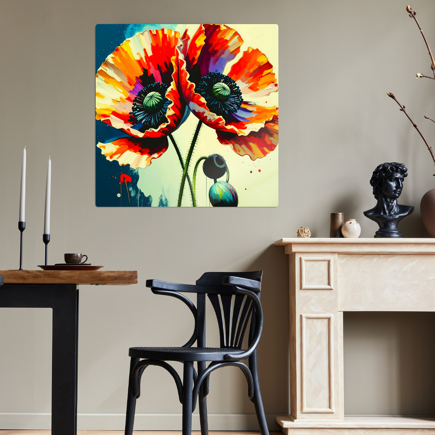 Red Poppy RP1,  Printed on gloss aluminium to enhance colour and detail, unique print, an enduring gift...