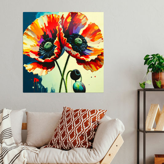 Red Poppy RP1,  Printed on gloss aluminium to enhance colour and detail, unique print, an enduring gift...