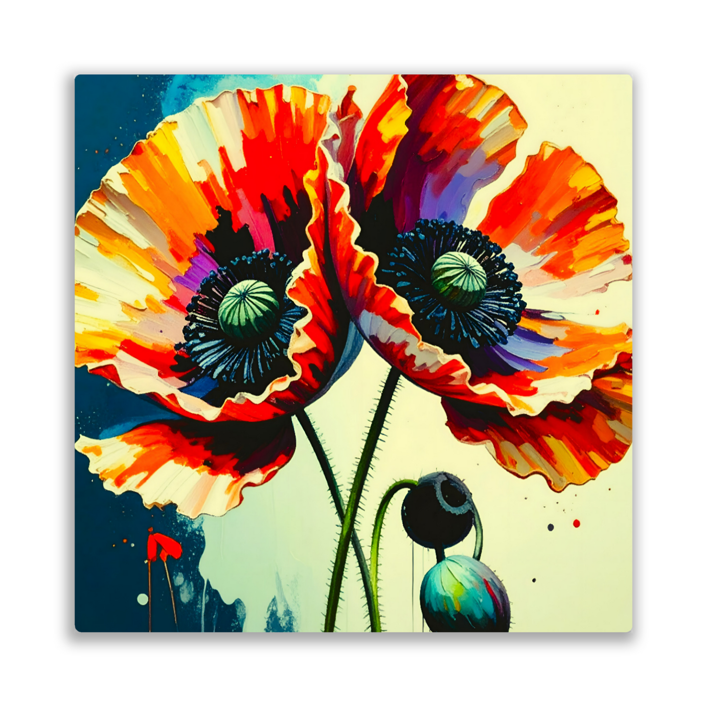 Red Poppy RP1,  Printed on gloss aluminium to enhance colour and detail, unique print, an enduring gift...
