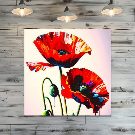Red Poppy RP2, Printed on gloss aluminium to enhance colour and detail, unique print, an enduring gift...