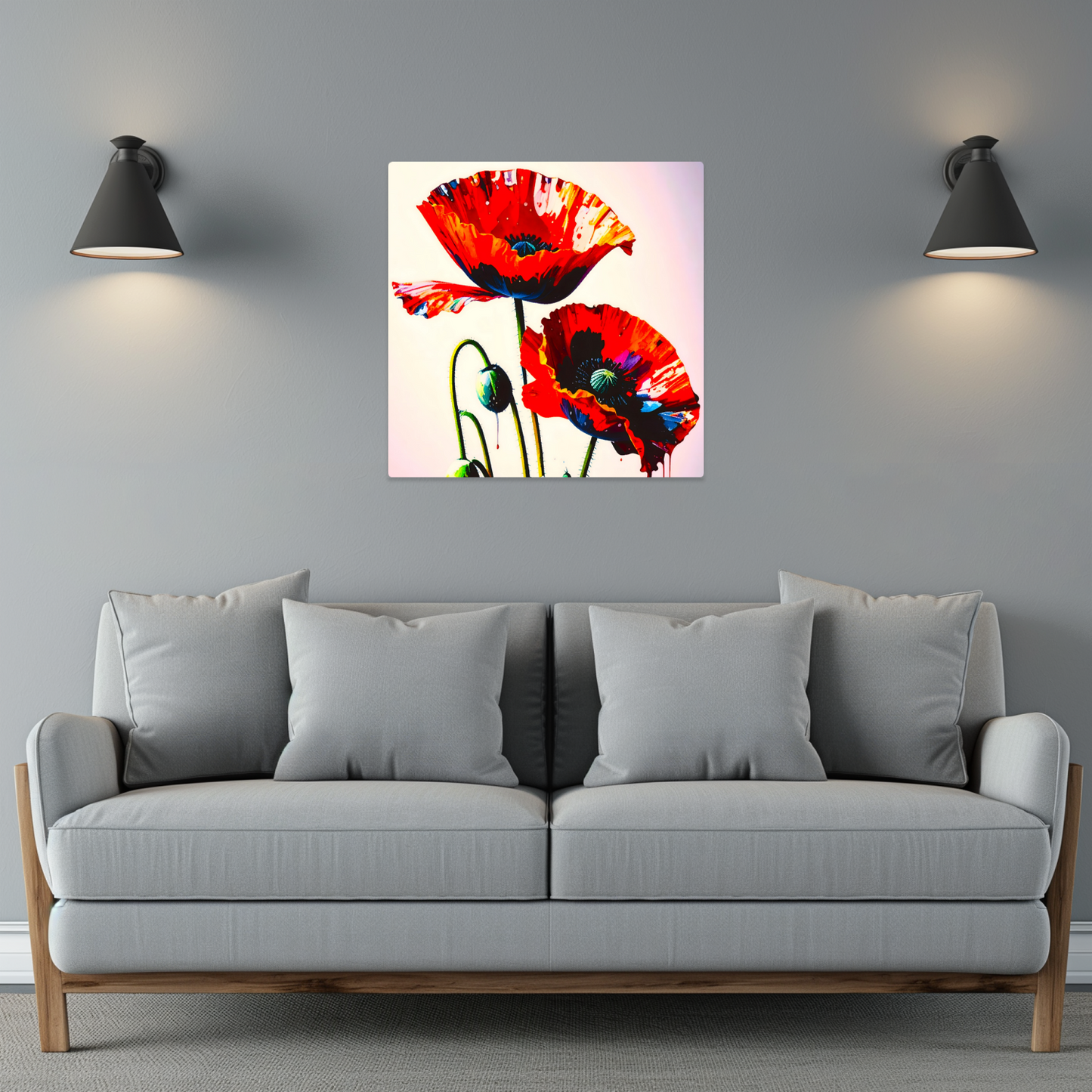 Red Poppy RP2, Printed on gloss aluminium to enhance colour and detail, unique print, an enduring gift...