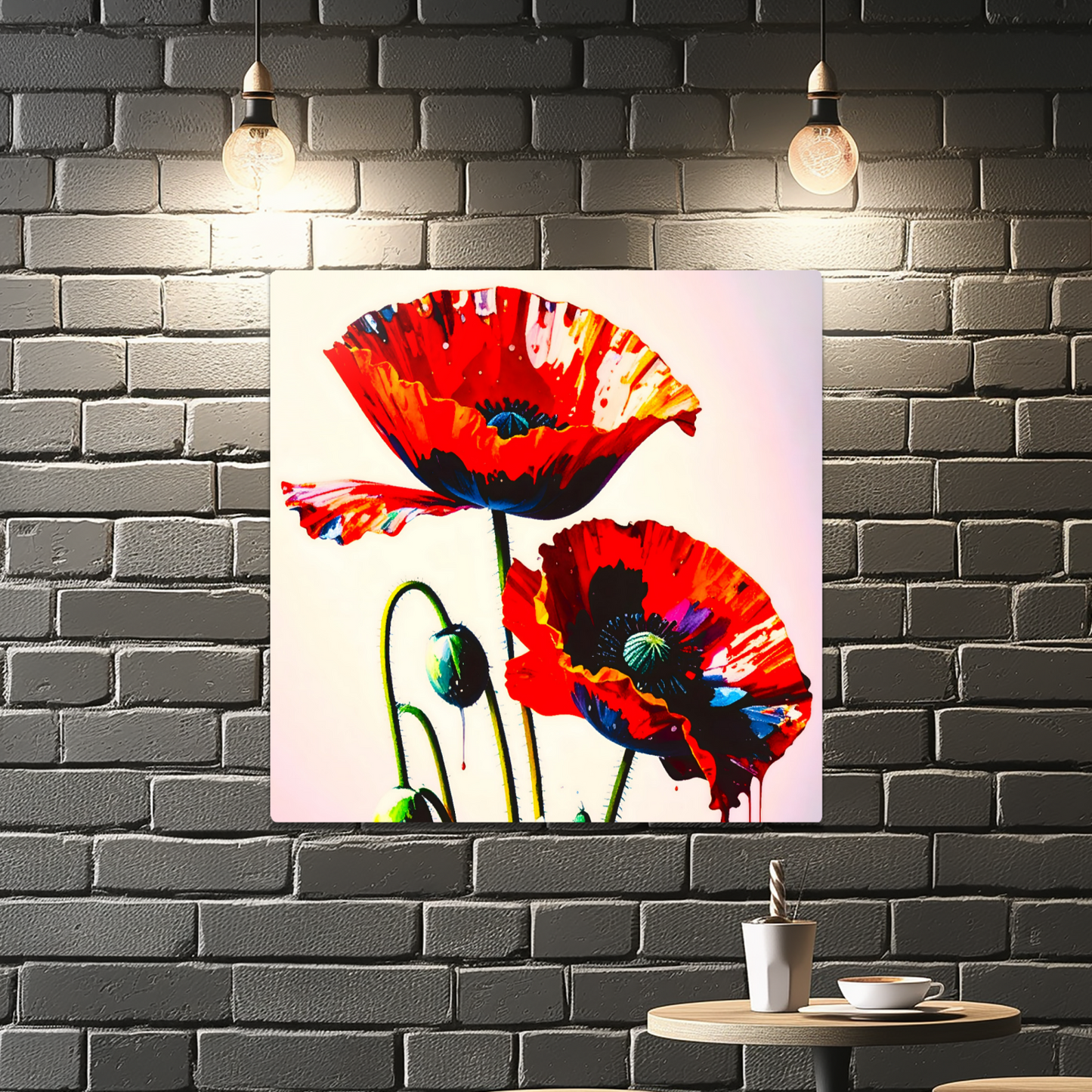 Red Poppy RP2, Printed on gloss aluminium to enhance colour and detail, unique print, an enduring gift...