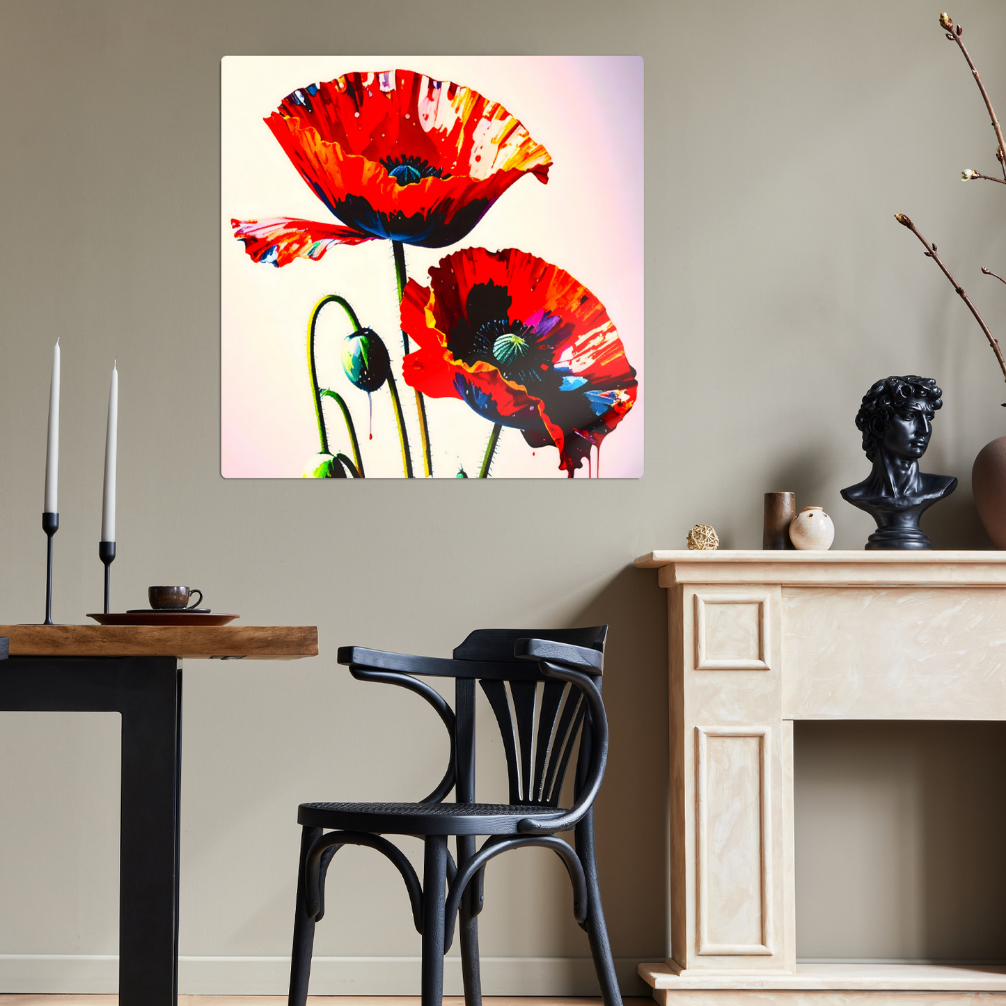 Red Poppy RP2, Printed on gloss aluminium to enhance colour and detail, unique print, an enduring gift...