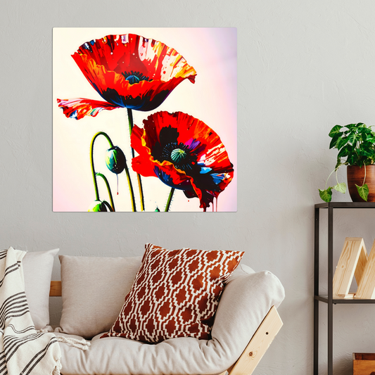 Red Poppy RP2, Printed on gloss aluminium to enhance colour and detail, unique print, an enduring gift...